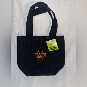Limited Edition Trader Joe's Black Mini Canvas Tote Bag